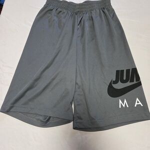 Jordan Men's Dark Gray Athletic Shorts with Black Jumpman Logo